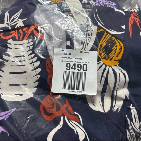 NWT Anthropologie Maeve Short-Sleeve Linen Tie-Waist Midi Dress XS - Picture 8 of 17